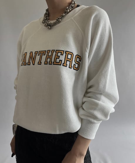 【USED】 Made in USA 80's PANTHERS Raglan Sweat Top /240928-016