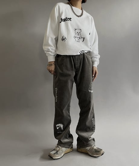 【Mashup Products】 Silk Screen Made in USA Hanes L/S Sweat top /  240217-022