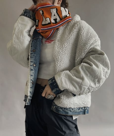 【USED】 Knit Soccer Muffler Orange / 230206-024