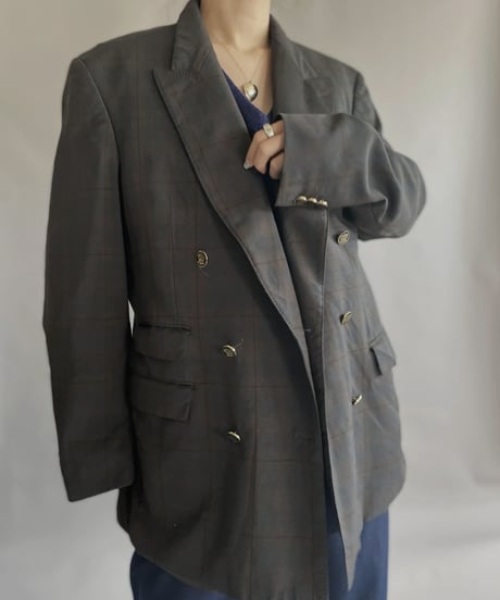 【USED】 Laser by DORMEUIL Checked Blazer / 230225-010