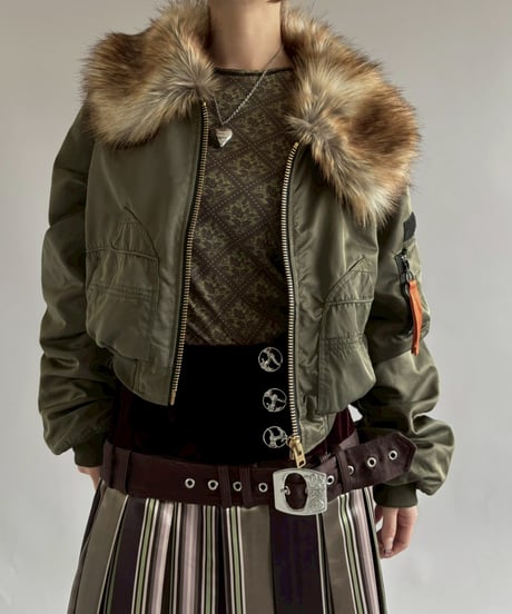 【RE;CIRCLE】  RE MA-1 Fur Collar Short Jacket/ 251120-001