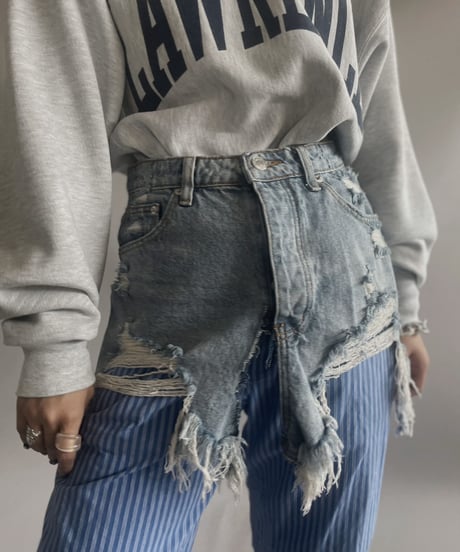 【USED 】CUT OFF Denim Skirt / 231014-001