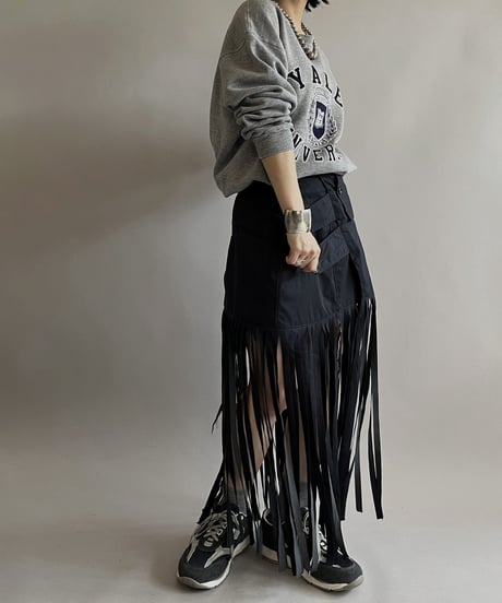 【RE;CIRCLE】 RE Trench Fringe Skirt Navy / 240407-027