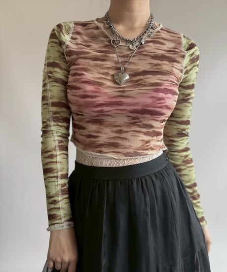 【USED】 Design Sheer top / 250705-018