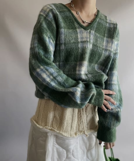 【USED】 Made In USA 60s PENDLETON VIRGIN WOOL KNIT Top / 231009-038
