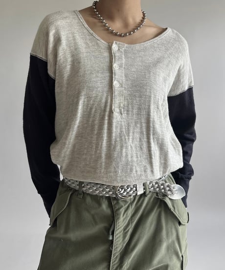 【USED】 Made in USA 60's Wilson × Duofold Henley Neck Top /250220-006