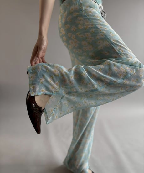 【USED】 Flower Pattern Sheer Pants /260704-019