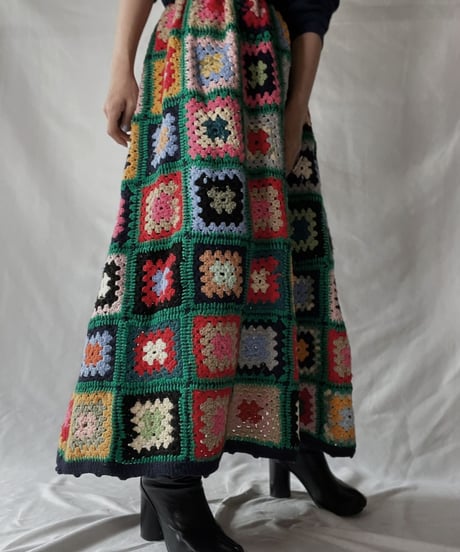 【RE;CIRCLE】 RE Granny Knit Long Skirt⑦/211014-027