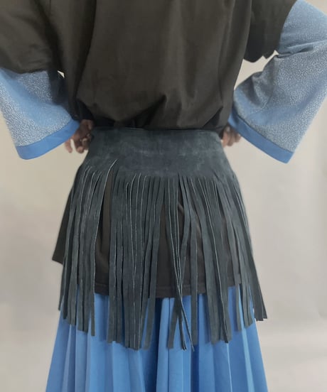 【USED】 Suede Leather Skirt Green / 230304-004