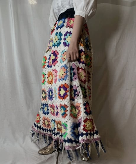【USED】　Granny Knit Long Skirt③/210404-011
