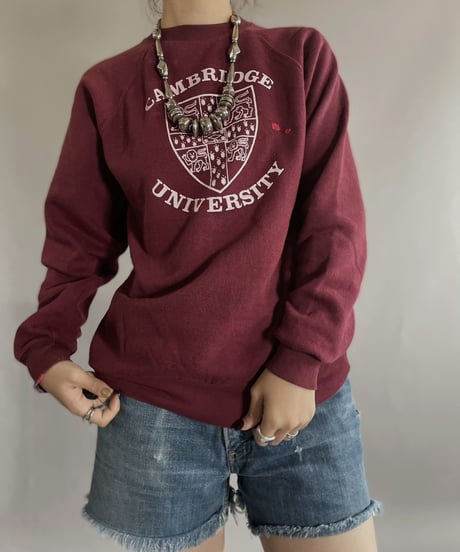 【MEND】 Sweatshirt 'Cambridge University' Wine Red / 221203-010