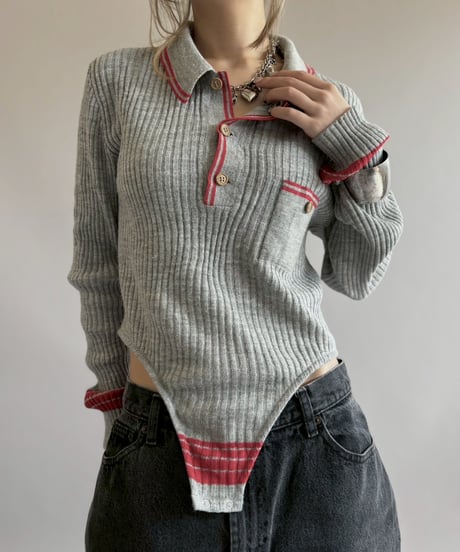 【RE;CIRCLE】 RE Rib Knit Leotard Top / 260416-010