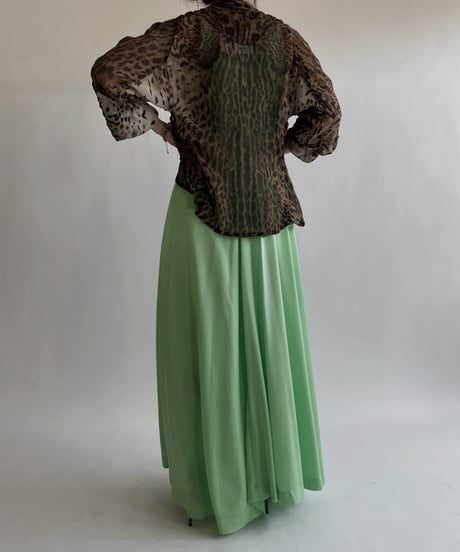 【USED】 YSL Leopard Long Sleeves Blouse / 220514-011
