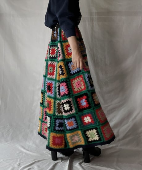 【RE;CIRCLE】 RE Granny Knit Long Skirt⑦/211014-027