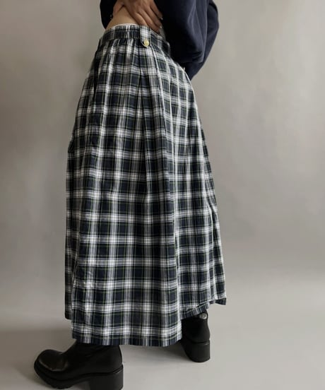 【USED】 Cotton Checked Long Skirt / 220903-001