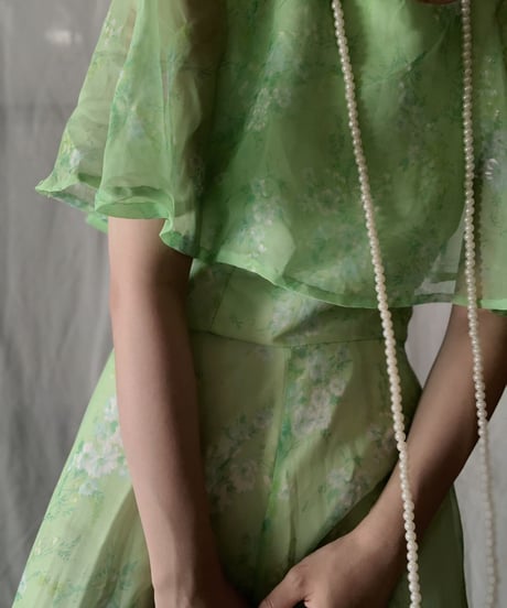 【USED】 Flower Patterned See-through N/S Dress/210714-033