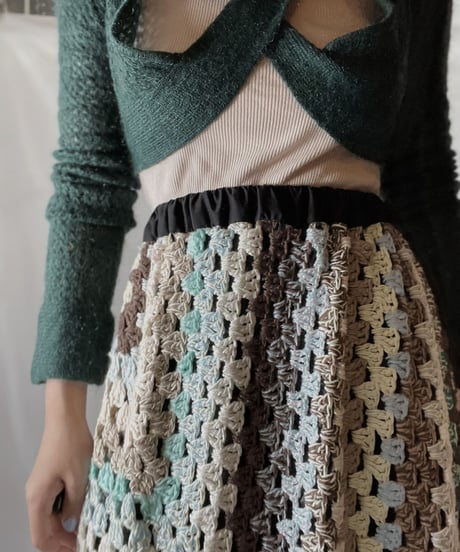 【RE;CIRCLE】 RE Granny Knit Long Skirt③/211014-023