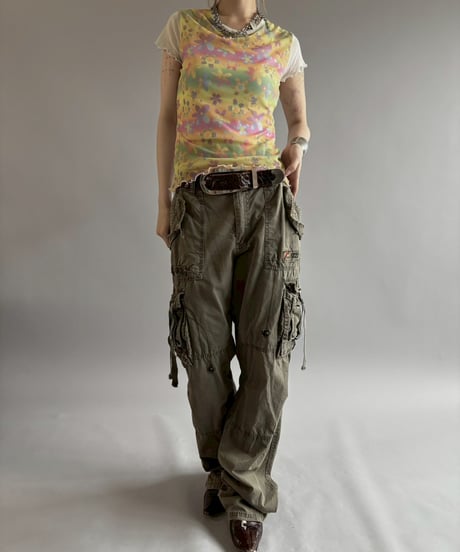 【USED】 Flower Print Sheer Top / 260704-015