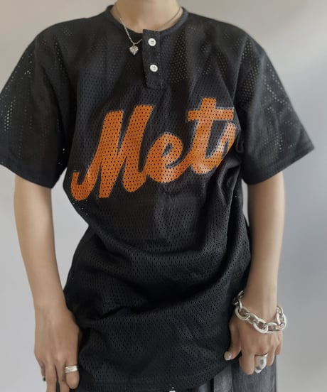 【USED】 made in USA Mets S/S baseball Shirt / 230812-007