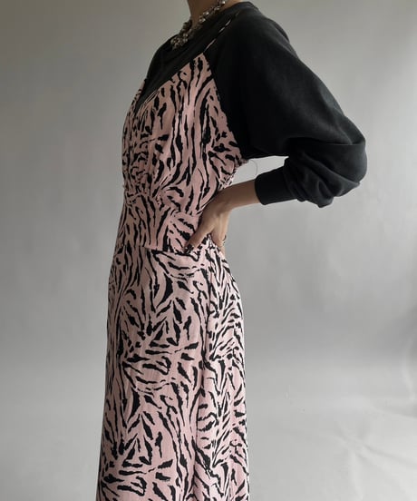 【USED】 AFRM Zebra Patterned Camisole Long One-Piece  /240928-008