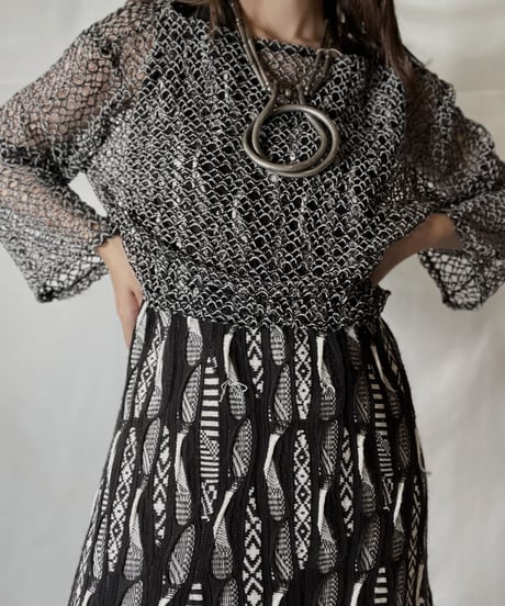 【USED】  Crochet Knit L/S Top ③/211014-036