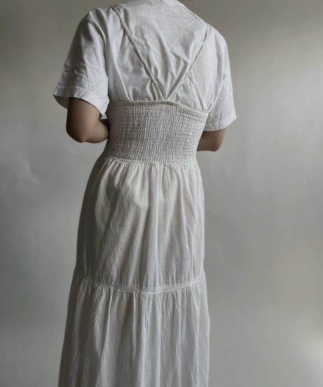 【USED】 White Cotton Camisole One-piece / 220423-014