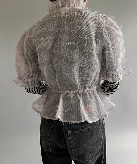 【USED】 Sheer Design S/S Top /240928-010