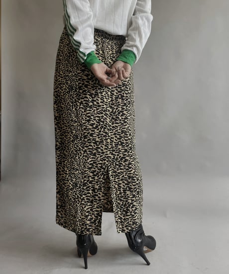 【USED】  Poly Leopard Long Skirt / 2300513-007