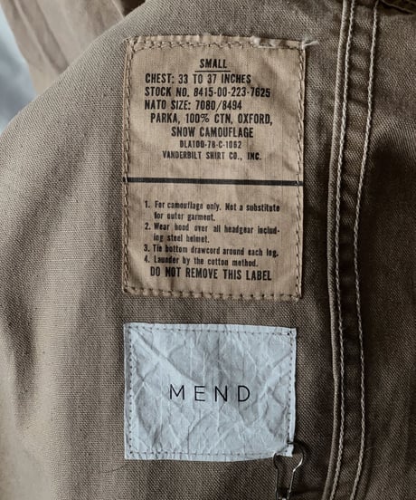 【MEND】 Dyed Beige US Snow Hoodie / 201125-033