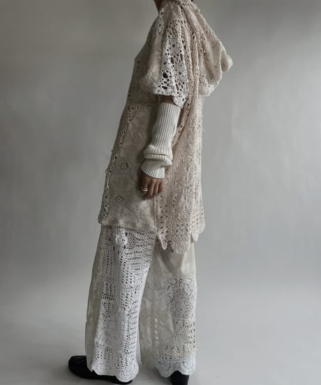 【RE;CIRCLE】 RE Crochet Lace Patchwork Hoodie / 220526-022