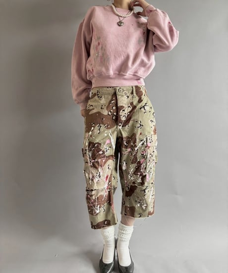 【USED】 Military Camouflage Cut Off Paint Pants /250925-007