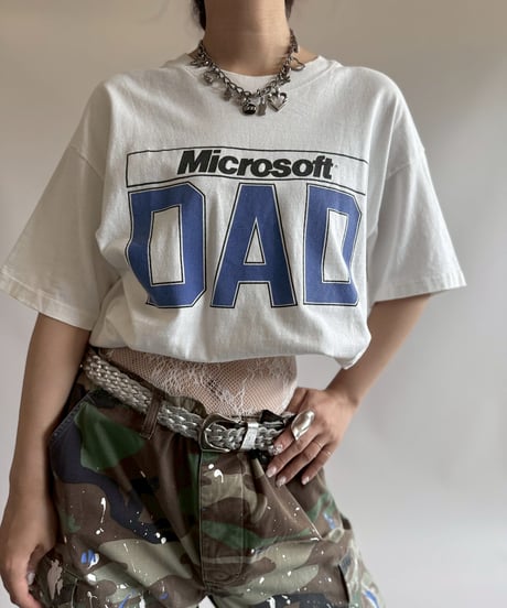【USED】 90's Hanes Microsoft DAD T-Shirt / 250719-009