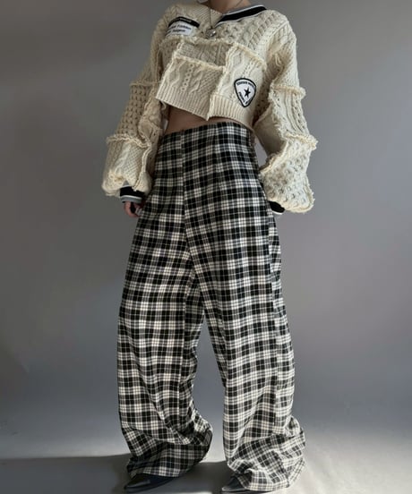 【RE;CIRCLE】 RE Aran Knit Wappen Patchwork Pullover Top / 251218-006