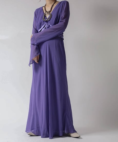 【USED】L/S Poly Dress ③ / 220324-022