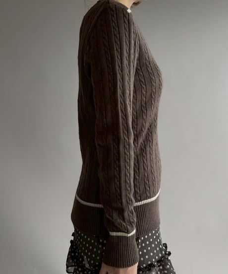 【USED】 V-Neck Knit Top /251115-026