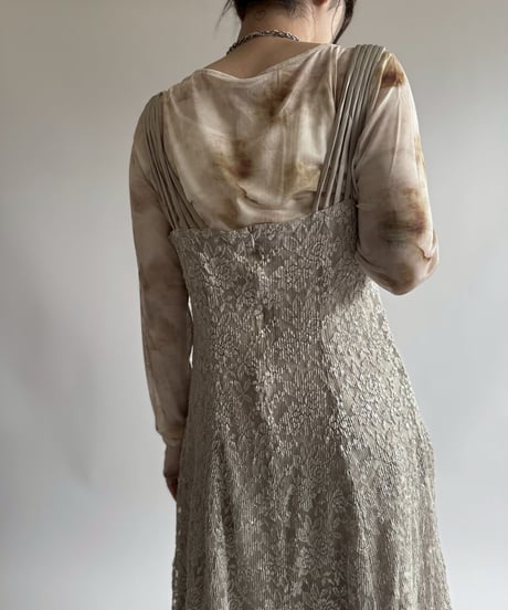 【USED】 Lace Pattern Camisole Long One-Piece  /250412-015