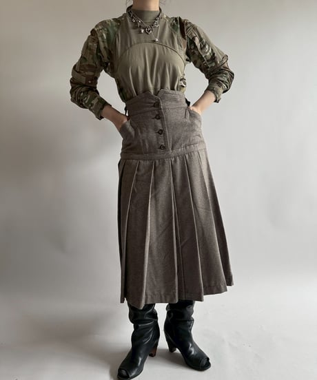 【USED】 Pleats Long Skirt  /250412-037