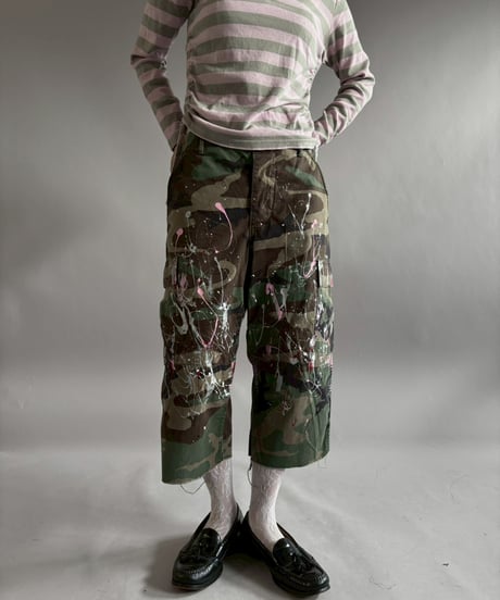 【USED】 Military Camouflage Cut Off Paint Pants /260226-007
