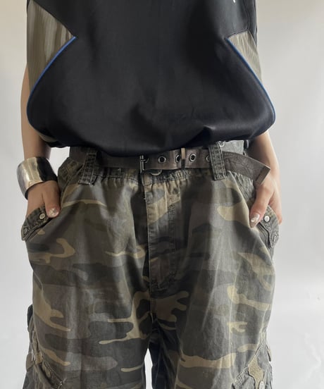【USED】 Camouflage Wide Cargo Shorts /250712-014