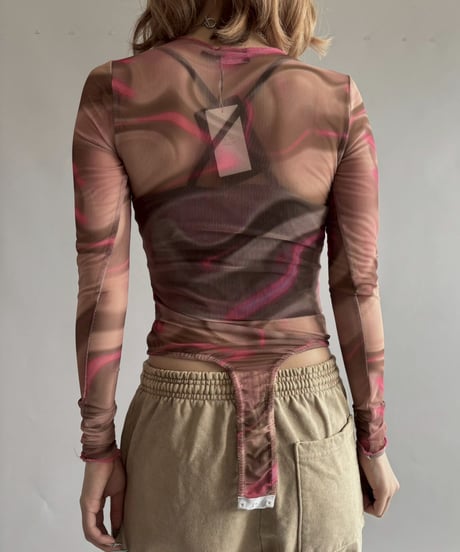 【USED】 Dead Stock Design Sheer Leotard Top  /251012-016