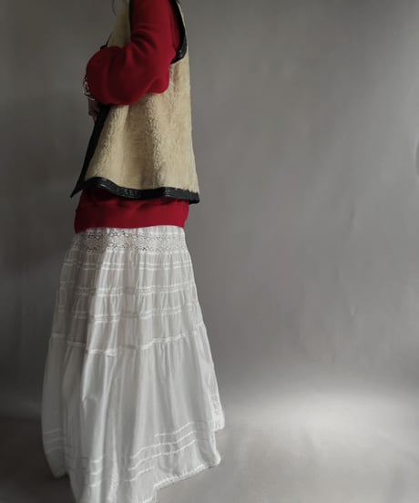 【USED】 Fur Leather Vest / 221203-029