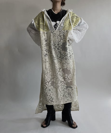 【RE;CIRCLE】 RE Crochet Lace Open Collar One-piece / 220427-032