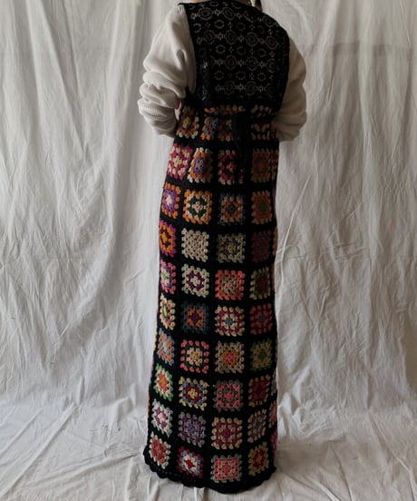 【RE;CIRCLE】 Remake Granny Knit N/S One-piece①/210331-011