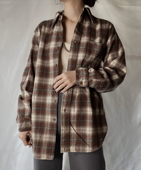【USED】  Plaid Wool L/S Shirt ③/220127-026