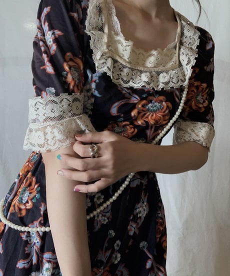 【USED】 EURO Poly Flower Patterned S/S Dress/210714-035