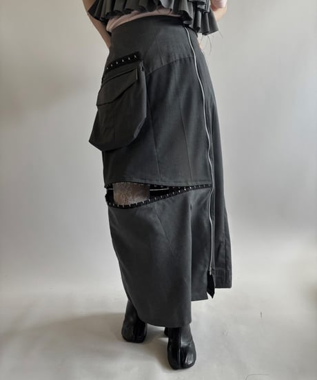【RE;CIRCLE】 RE Suit Asymmetry Long Skirt/ 250717-007