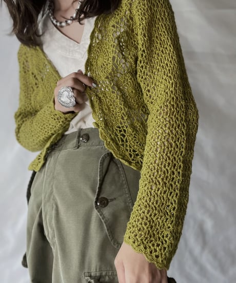 【USED】   Crochet Knit L/S Top③/210921-039