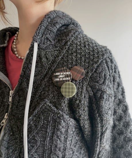 【RE;CIRCLE】 RE Aran Knit Double Zip-up Parka / Charcoal / 251030-006