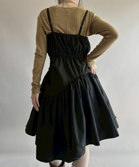 【RE;CIRCLE】 RE ARMY Gather Middle One-piece Black / 260326-002