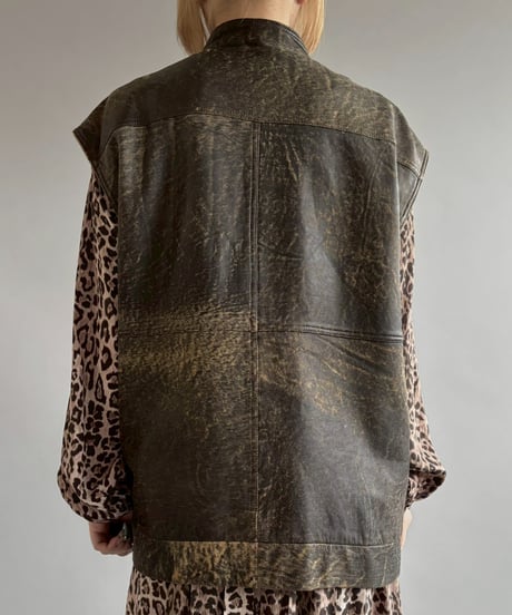 【USED】 Leather vest /251025-001